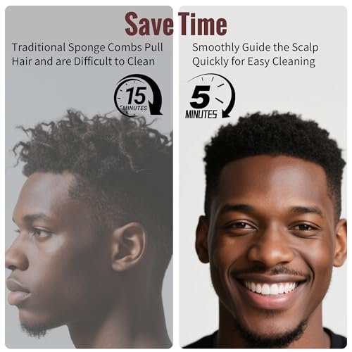 Belongtous Premium Twist Hair Sponge Brush & Twist Styler Comb Set for Men & Women – Black Silicone Hair Brush Pick for Afro, Curly, Coiled, Short Hair Avelisse