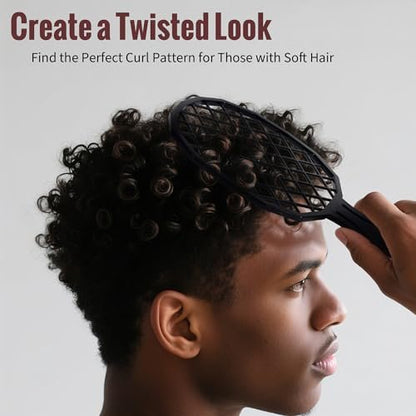 Belongtous Premium Twist Hair Sponge Brush & Twist Styler Comb Set for Men & Women – Black Silicone Hair Brush Pick for Afro, Curly, Coiled, Short Hair Avelisse