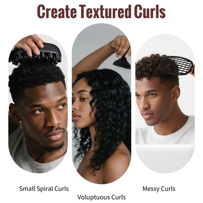 Belongtous Premium Twist Hair Sponge Brush & Twist Styler Comb Set for Men & Women – Black Silicone Hair Brush Pick for Afro, Curly, Coiled, Short Hair Avelisse