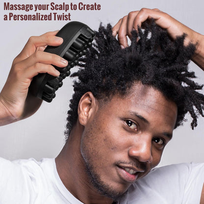 Belongtous Premium Twist Hair Sponge Brush & Twist Styler Comb Set for Men & Women – Black Silicone Hair Brush Pick for Afro, Curly, Coiled, Short Hair Avelisse
