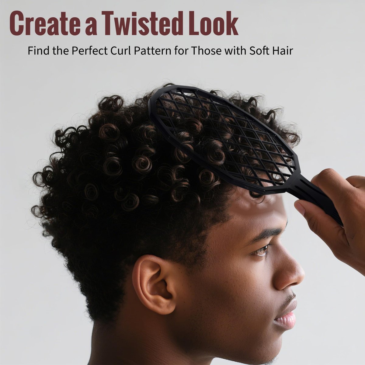 Belongtous Premium Twist Hair Sponge Brush & Twist Styler Comb Set for Men & Women – Black Silicone Hair Brush Pick for Afro, Curly, Coiled, Short Hair Avelisse