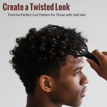 Belongtous Premium Twist Hair Sponge Brush & Twist Styler Comb Set for Men & Women – Black Silicone Hair Brush Pick for Afro, Curly, Coiled, Short Hair Avelisse