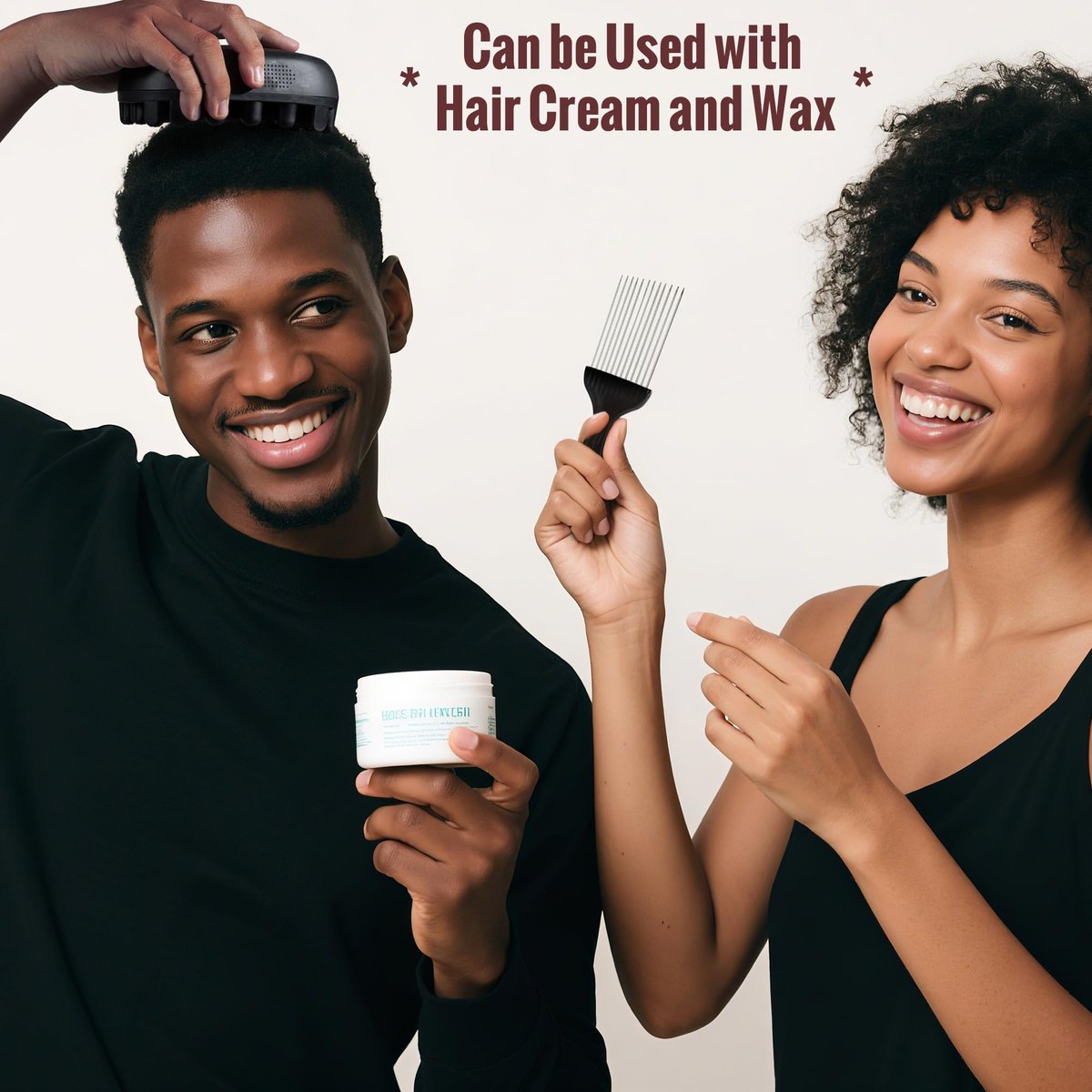 Belongtous Premium Twist Hair Sponge Brush & Twist Styler Comb Set for Men & Women – Black Silicone Hair Brush Pick for Afro, Curly, Coiled, Short Hair Avelisse