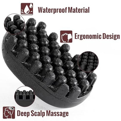Belongtous Premium Twist Hair Sponge Brush & Twist Styler Comb Set for Men & Women – Black Silicone Hair Brush Pick for Afro, Curly, Coiled, Short Hair Avelisse