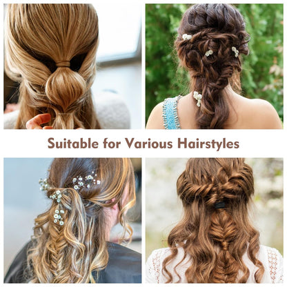 32Pcs Boho Bracelet Hair Ties – No Damage Elastic Hair Bands for Women & Girls, Soft Brown Rubber Ties for Thick or Thin Hair