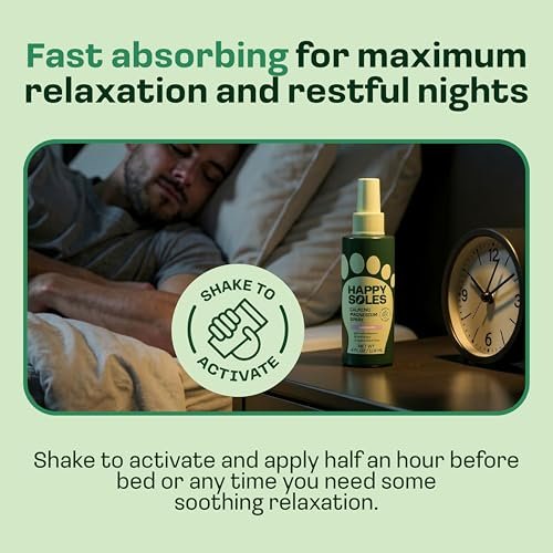 Happy Soles Calming Magnesium Oil Spray for Feet – Relaxing Lavender Mist for Nighttime Routine – Fast Absorbing, Hydrating Foot Spray – Vegan, Cruelty-Free, Paraben-Free (4 Fl Oz) Avelisse