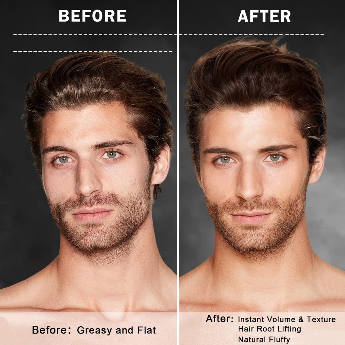 LZXLUKGIR Hair Styling Powder - Lightweight Volumizing Texture Powder for Men & Women, Matte Finish, Best for Short to Medium Hair (0.08 oz) - görsel 3