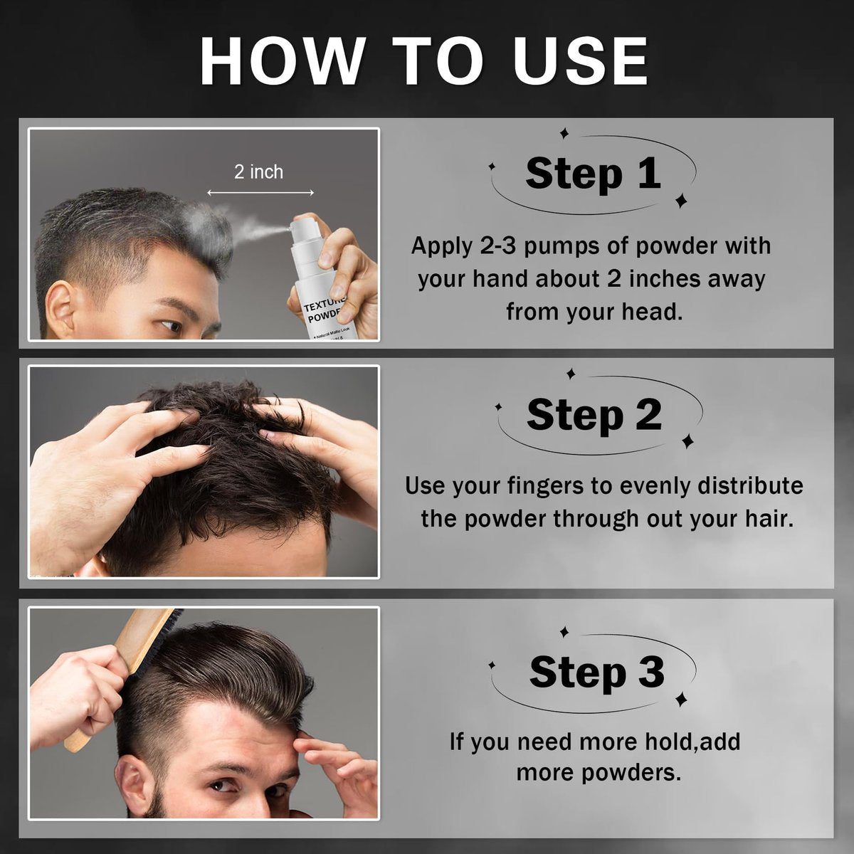 LZXLUKGIR Hair Styling Powder - Lightweight Volumizing Texture Powder for Men & Women, Matte Finish, Best for Short to Medium Hair (0.08 oz) - görsel 7