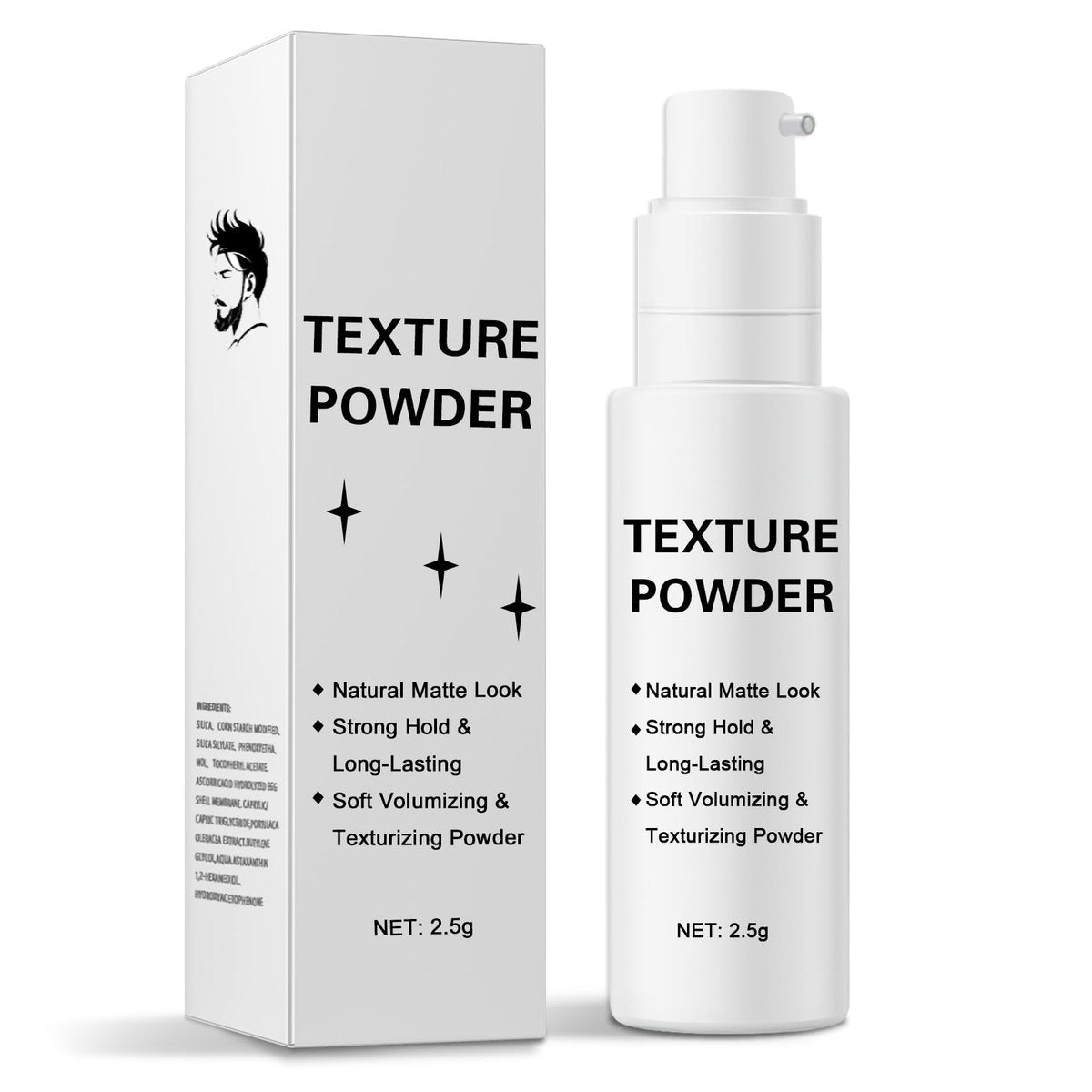 LZXLUKGIR Hair Styling Powder - Lightweight Volumizing Texture Powder for Men & Women, Matte Finish, Best for Short to Medium Hair (0.08 oz) - görsel 1