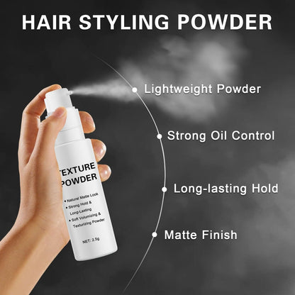 LZXLUKGIR Hair Styling Powder - Lightweight Volumizing Texture Powder for Men & Women, Matte Finish, Best for Short to Medium Hair (0.08 oz)