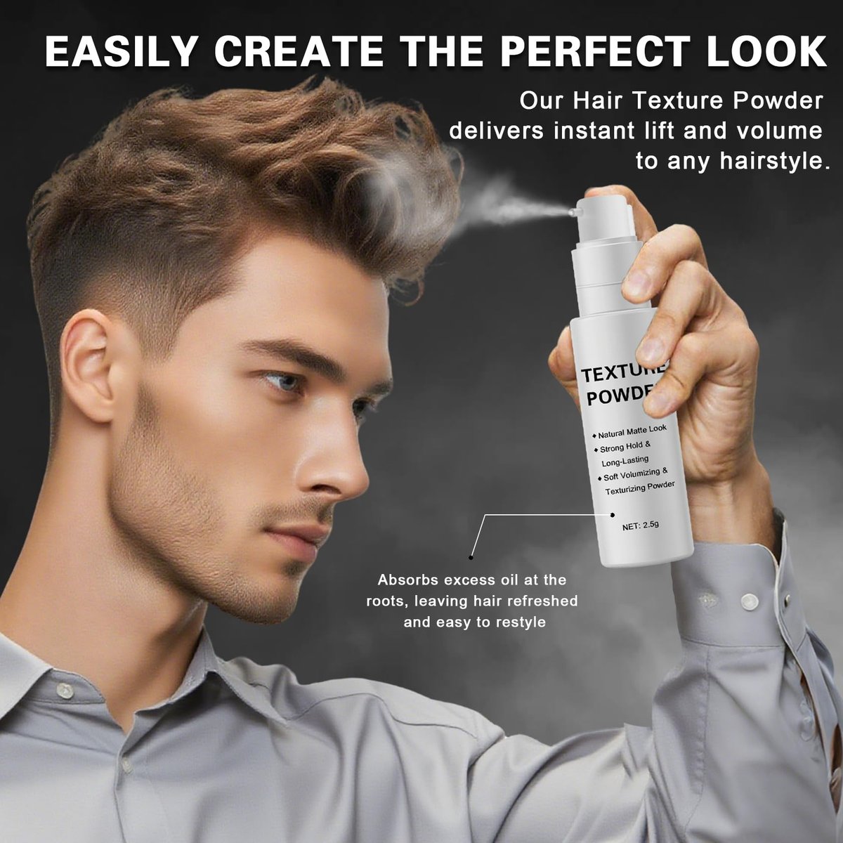 LZXLUKGIR Hair Styling Powder - Lightweight Volumizing Texture Powder for Men & Women, Matte Finish, Best for Short to Medium Hair (0.08 oz) - görsel 13