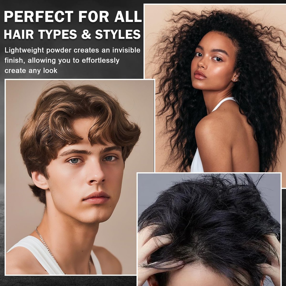 LZXLUKGIR Hair Styling Powder - Lightweight Volumizing Texture Powder for Men & Women, Matte Finish, Best for Short to Medium Hair (0.08 oz) - görsel 11