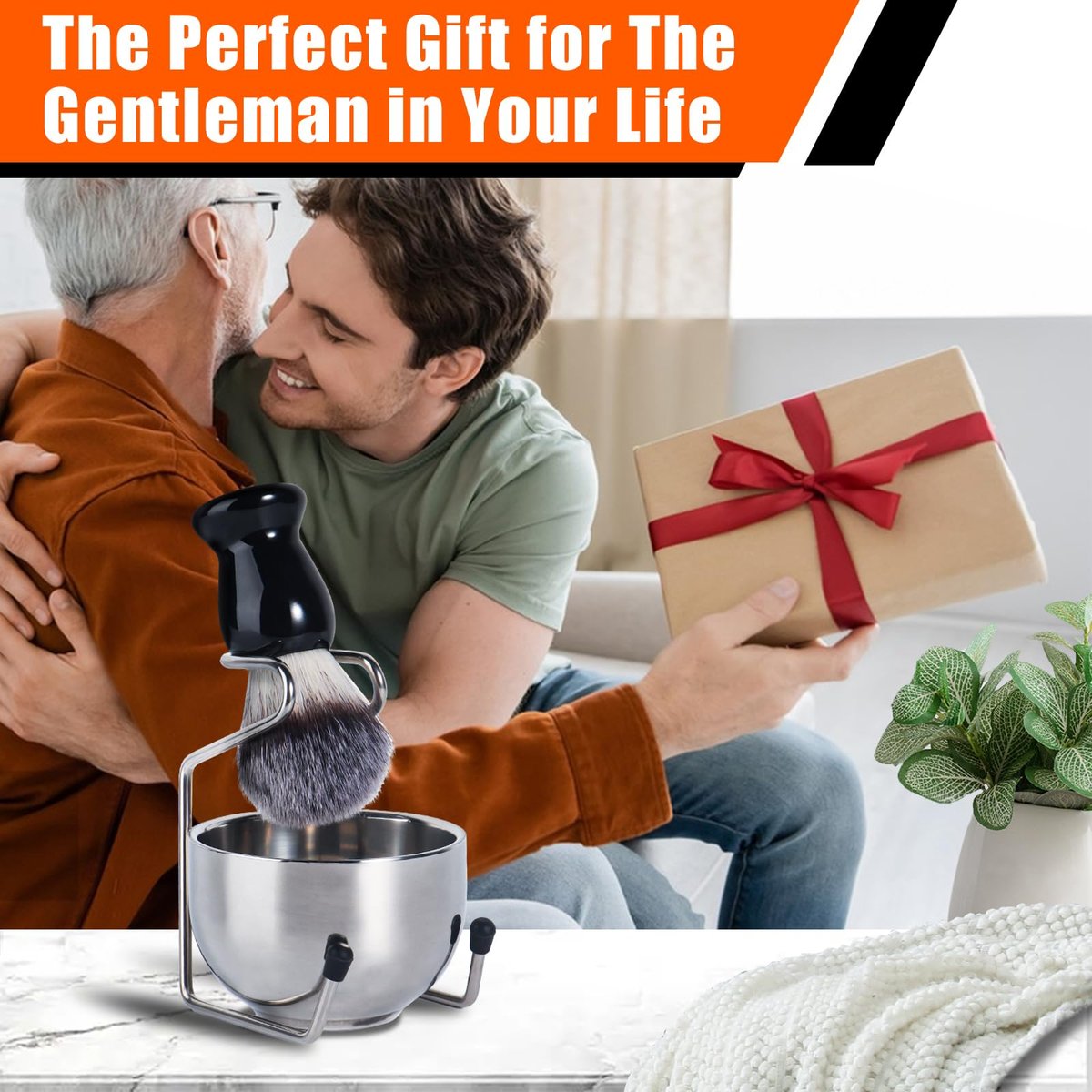 VALENTISE Shaving Brush Set - 3 in 1 with Stainless Steel Stand and Bowl, Synthetic Badger Hair Shave Brush for Men - görsel 13
