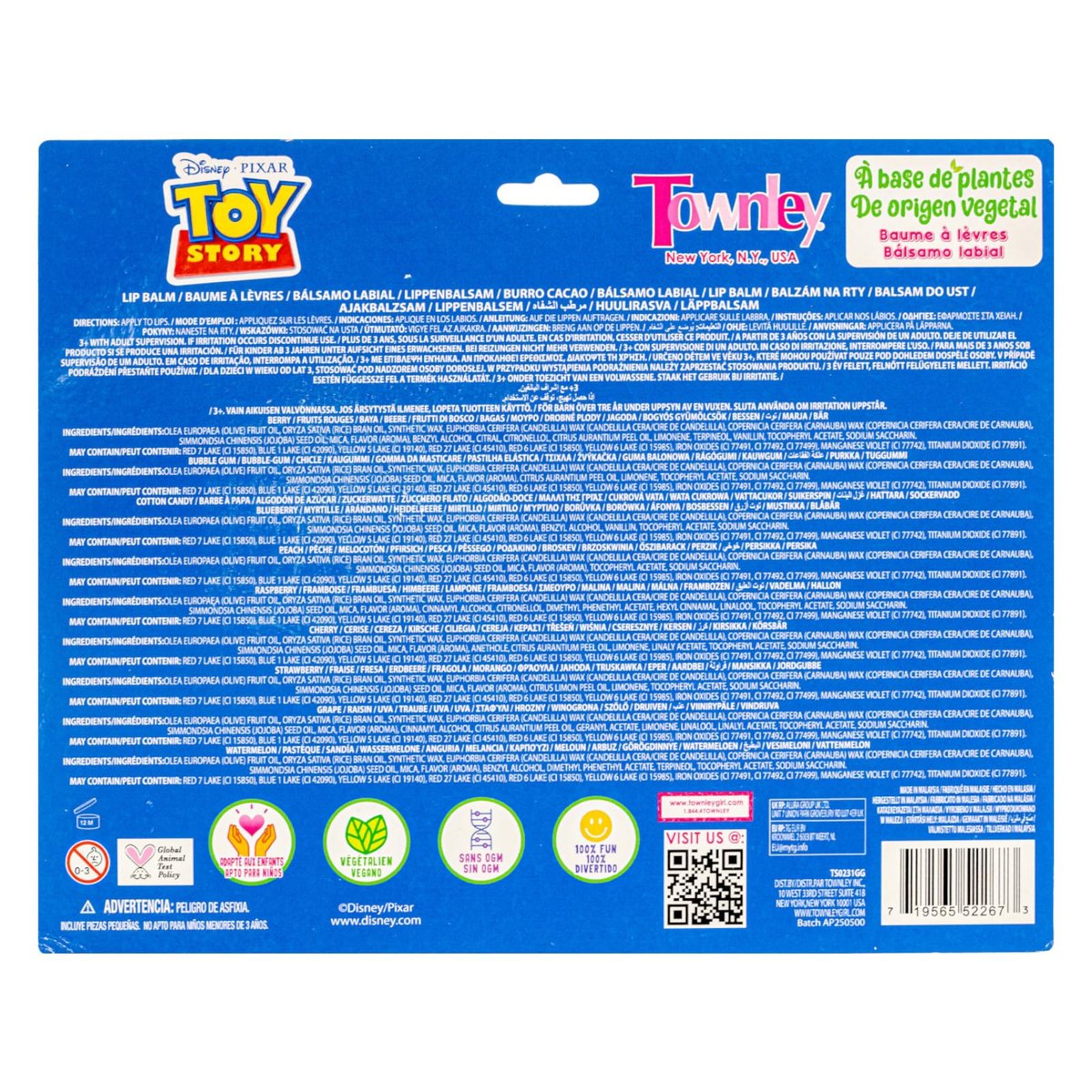 Toy Story 10 Piece Plant Based Lip Balm Set with Bonus Toppers - Makeup Set for Girls, Boys, Toddlers - Gift for Kids by Townley Girl - görsel 15