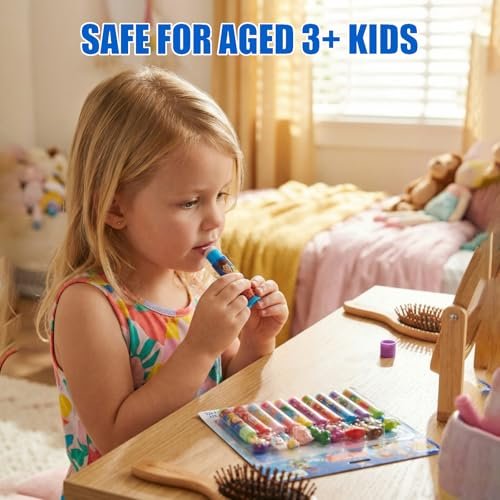 Toy Story 10 Piece Plant Based Lip Balm Set with Bonus Toppers - Makeup Set for Girls, Boys, Toddlers - Gift for Kids by Townley Girl - görsel 12