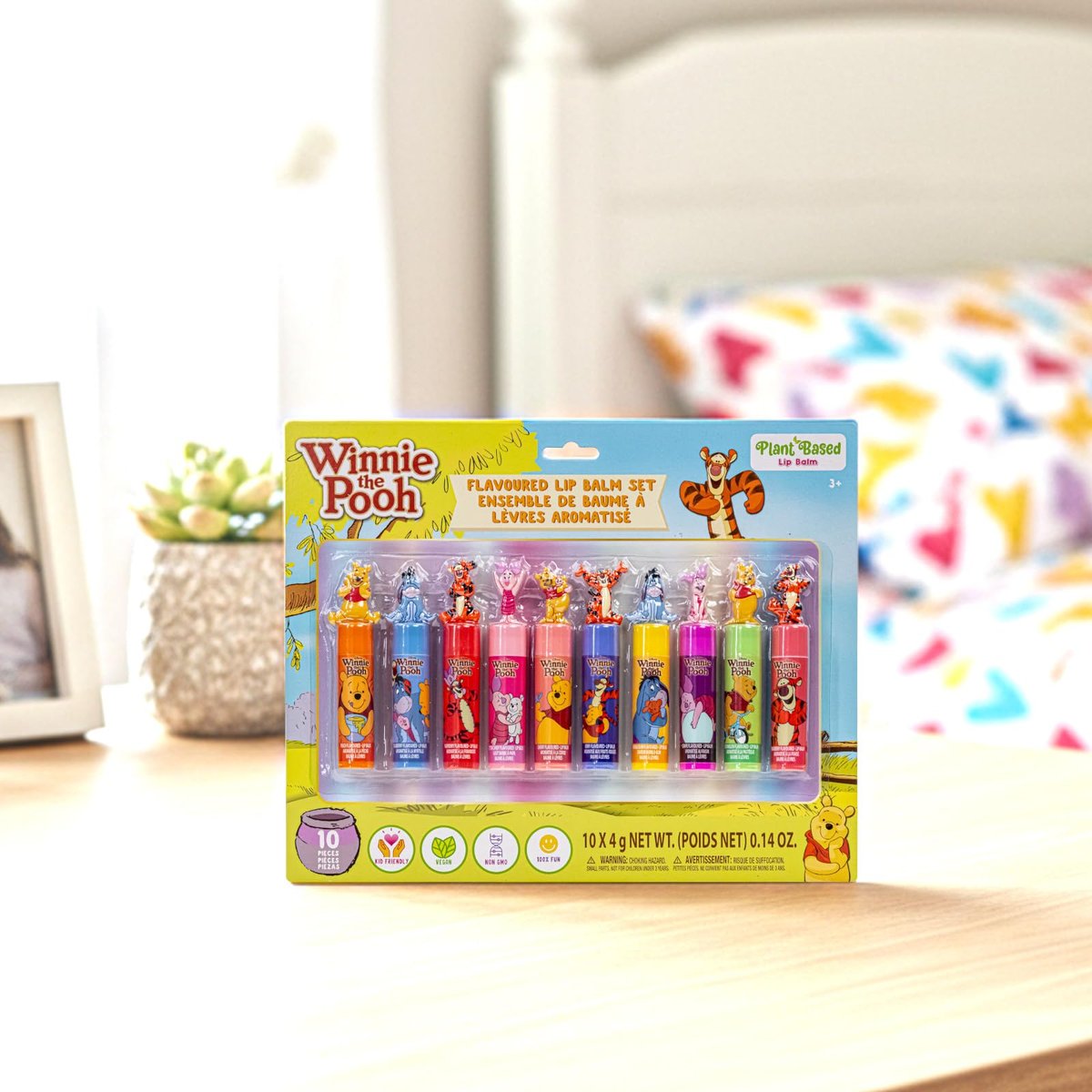 Winnie the Pooh 10 Piece Plant Based Lip Balm Set with Bonus Toppers - Natural Lip Care for Kids, Birthday Party Favors, Sleepovers, and Gift Giving by Townley Girl - görsel 13