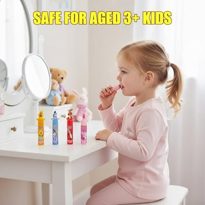 Winnie the Pooh 10 Piece Plant Based Lip Balm Set with Bonus Toppers - Natural Lip Care for Kids, Birthday Party Favors, Sleepovers, and Gift Giving by Townley Girl