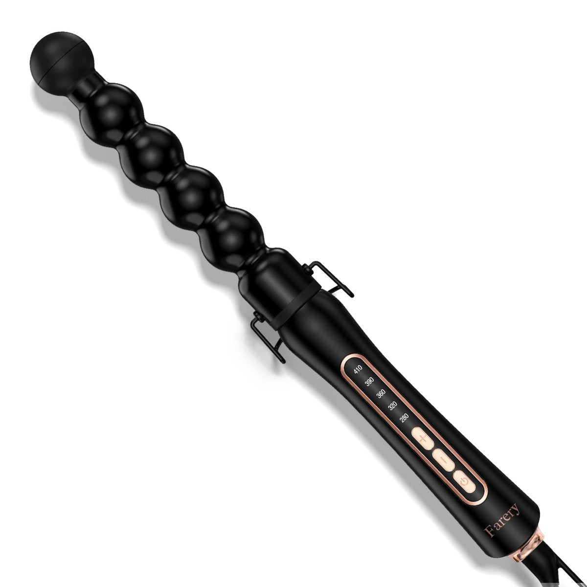 Farery Bubble Curling Wand for Long Hair - 32mm Ceramic Tourmaline Barrel, Springless Design for Defined Spiral Curls & Waves, 5 Heat Settings, Dual Voltage, Includes Heat Resistant Glove Avelisse