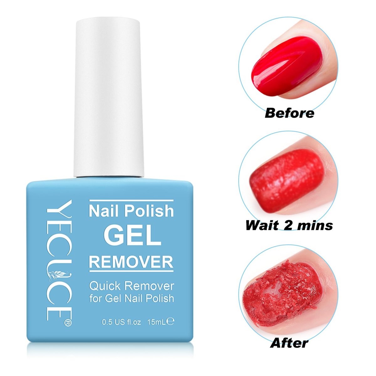 Gel Polish Remover for Nails – Easy & Quick Soak Off Gel Polish in 3-5 Minutes, No Damage to Nails, for Salon & Home Use - görsel 3