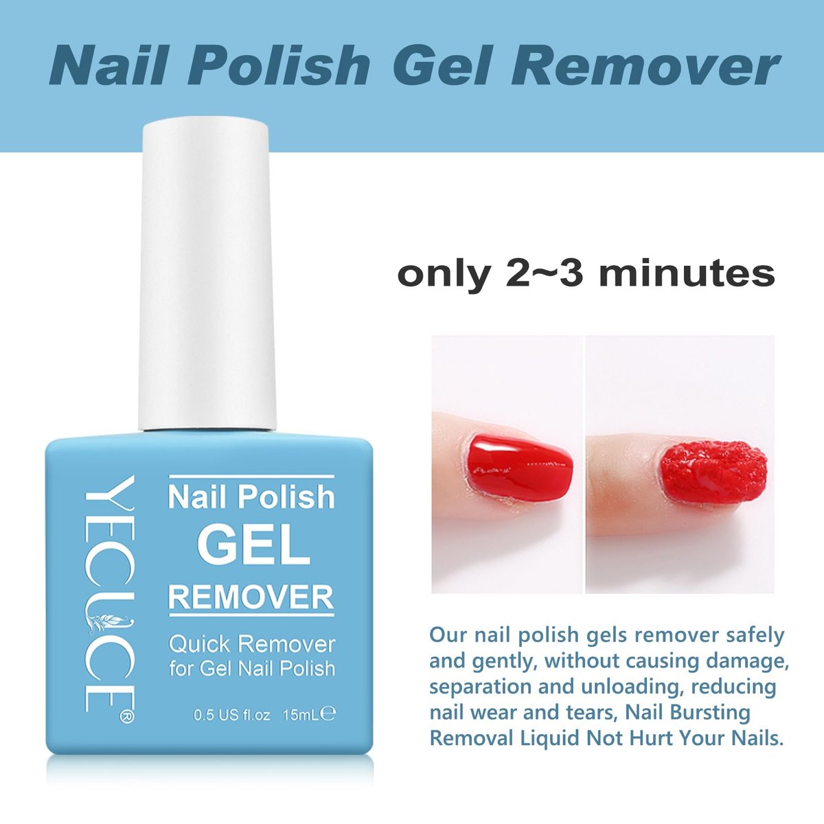 Gel Polish Remover for Nails – Easy & Quick Soak Off Gel Polish in 3-5 Minutes, No Damage to Nails, for Salon & Home Use - görsel 5
