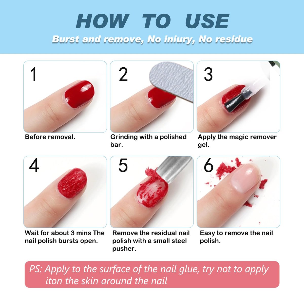 Gel Polish Remover for Nails – Easy & Quick Soak Off Gel Polish in 3-5 Minutes, No Damage to Nails, for Salon & Home Use - görsel 11