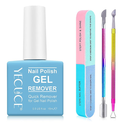 Gel Polish Remover for Nails – Easy & Quick Soak Off Gel Polish in 3-5 Minutes, No Damage to Nails, for Salon & Home Use