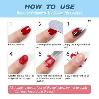 Gel Polish Remover (3-Pack) – Quick Soak Off in 3-5 Minutes, No Damage to Nails, for Salon & Home Use Avelisse