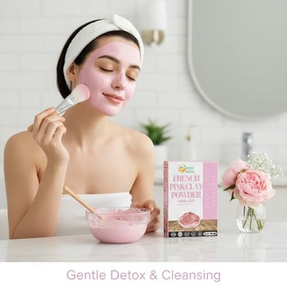 Herbs Botanica French Pink Clay Powder - Fine Rose Clay for DIY Face Masks, Soap Making, Body Care, and Kaolin-Based Skincare (2 oz)
