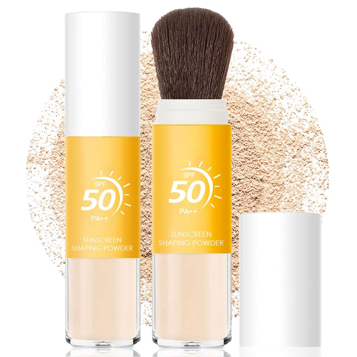 Mineral Sunscreen Setting Powder SPF 50 - Translucent Sunscreen Powder for Face & Scalp with Brush, Oil Control Natural Matte Finish, Lightweight Breathable - görsel 1