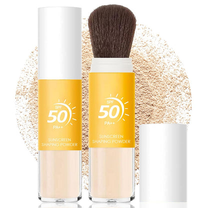 Mineral Sunscreen Setting Powder SPF 50 - Translucent Sunscreen Powder for Face & Scalp with Brush, Oil Control Natural Matte Finish, Lightweight Breathable