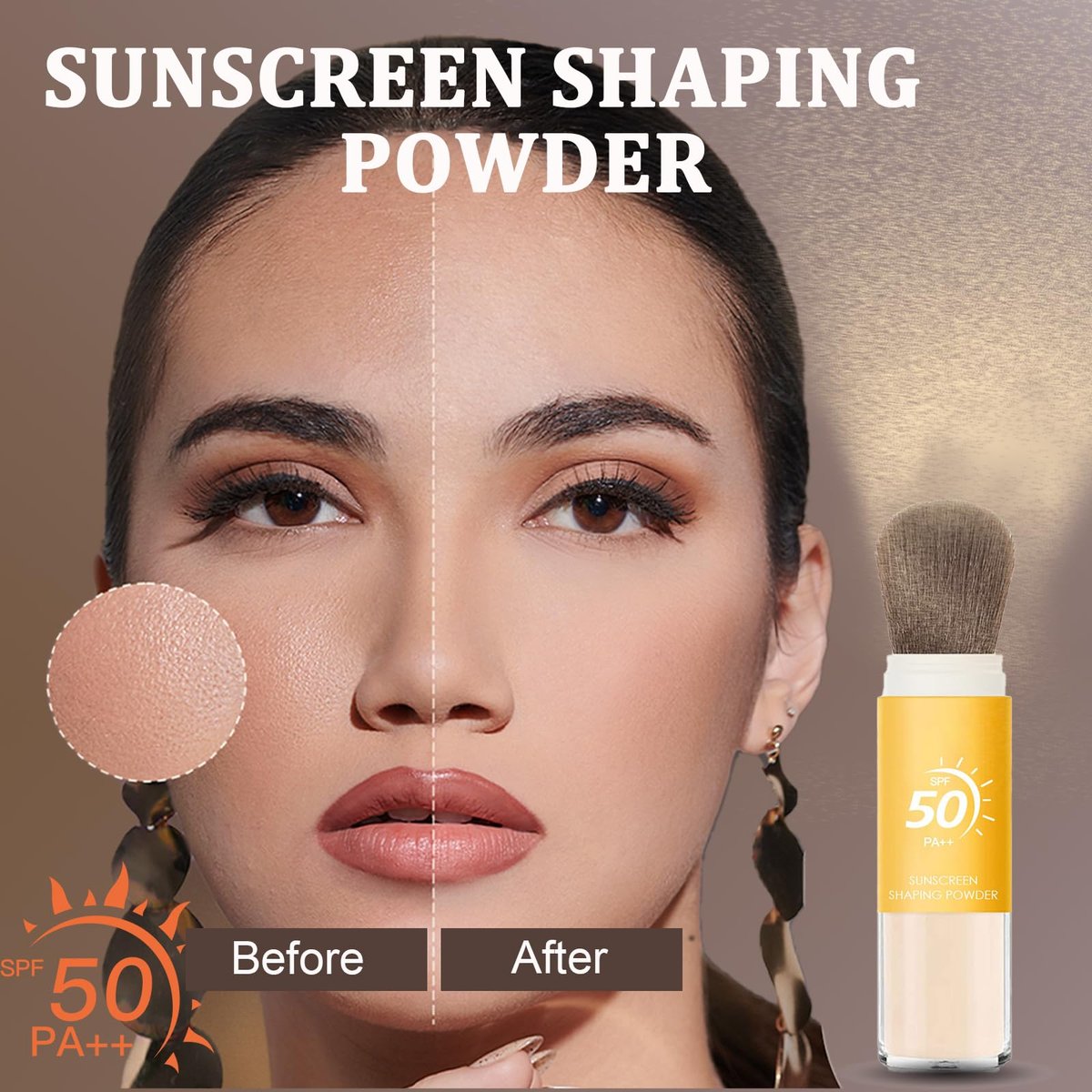 Mineral Sunscreen Setting Powder SPF 50 - Translucent Sunscreen Powder for Face & Scalp with Brush, Oil Control Natural Matte Finish, Lightweight Breathable - görsel 11