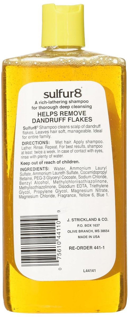 Sulfur 8 Anti-Dandruff Deep Cleaning Shampoo – 11.5 oz for Healthy Scalp & Hair Avelisse