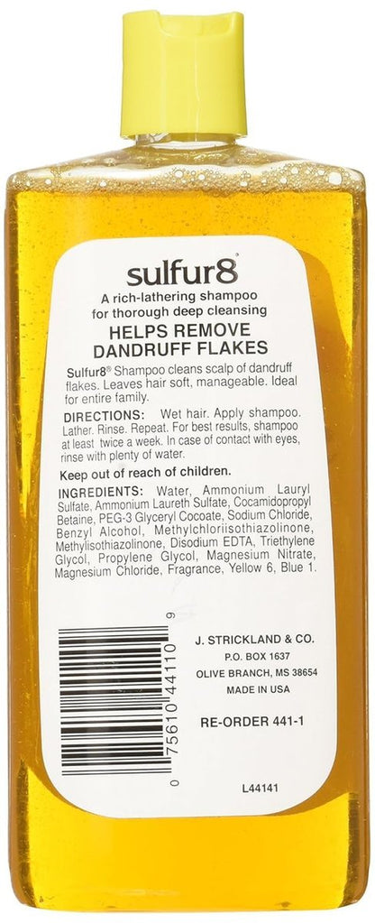 Sulfur 8 Anti-Dandruff Deep Cleaning Shampoo – 11.5 oz for Healthy Scalp & Hair Avelisse