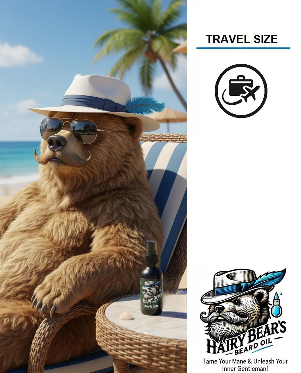 Hairy Bear’s Beard Conditioning Oil – Sandalwood | Organic Castor & Jojoba | Non-Greasy Beard Conditioner | 2 fl oz Pump Glass Bottle - görsel 3