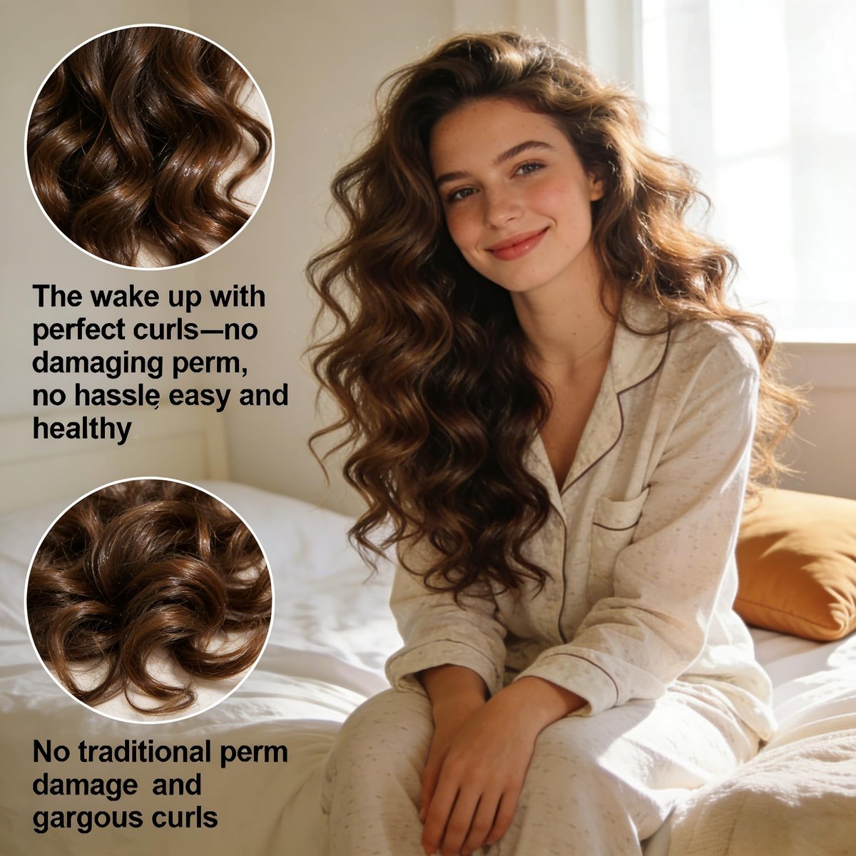 5-Piece Heatless Hair Curler Set with Satin Scarf – Overnight Curls No Heat Blowout Rods for Sleeping Avelisse