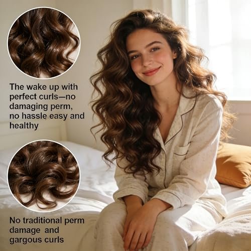 5-Piece Heatless Hair Curler Set with Satin Scarf – Overnight Curls No Heat Blowout Rods for Sleeping Avelisse