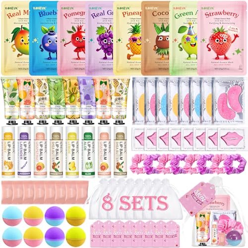 80-Piece Spa Party Supplies for Girls – Facial Masks, Lip Balm, Hand Cream, Under Eye Patches, Bath Bombs & More – Sleepover & Birthday Party Favor Kit Avelisse