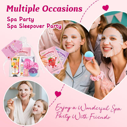 80-Piece Spa Party Supplies for Girls – Facial Masks, Lip Balm, Hand Cream, Under Eye Patches, Bath Bombs & More – Sleepover & Birthday Party Favor Kit Avelisse