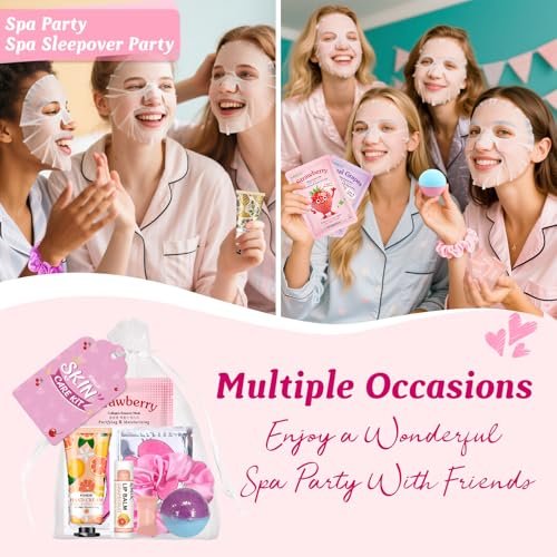 80-Piece Spa Party Supplies for Girls – Facial Masks, Lip Balm, Hand Cream, Under Eye Patches, Bath Bombs & More – Sleepover & Birthday Party Favor Kit Avelisse