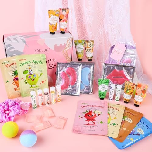 80-Piece Spa Party Supplies for Girls – Facial Masks, Lip Balm, Hand Cream, Under Eye Patches, Bath Bombs & More – Sleepover & Birthday Party Favor Kit Avelisse