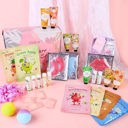 80-Piece Spa Party Supplies for Girls – Facial Masks, Lip Balm, Hand Cream, Under Eye Patches, Bath Bombs & More – Sleepover & Birthday Party Favor Kit Avelisse