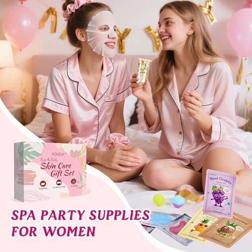 80-Piece Spa Party Supplies for Girls – Facial Masks, Lip Balm, Hand Cream, Under Eye Patches, Bath Bombs & More – Sleepover & Birthday Party Favor Kit Avelisse