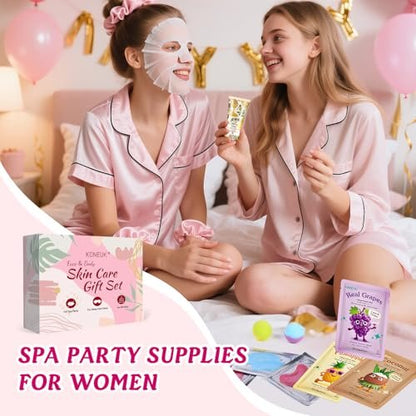 80-Piece Spa Party Supplies for Girls – Facial Masks, Lip Balm, Hand Cream, Under Eye Patches, Bath Bombs & More – Sleepover & Birthday Party Favor Kit Avelisse