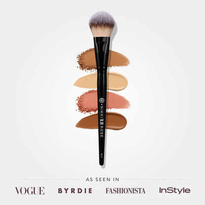 BK BEAUTY NIKKI LA ROSE N17 Multi-Pro Face Brush – Dual-Sided Paddle Brush for Flawless Liquid & Powder Application Avelisse
