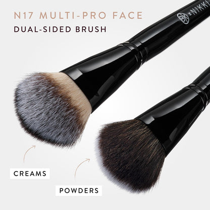 BK BEAUTY NIKKI LA ROSE N17 Multi-Pro Face Brush – Dual-Sided Paddle Brush for Flawless Liquid & Powder Application Avelisse