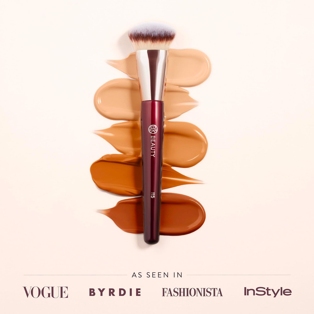 BK BEAUTY 115 Medium Contoured Foundation Brush – Precision Liquid Foundation Makeup Brush Avelisse