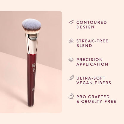 BK BEAUTY 115 Medium Contoured Foundation Brush – Precision Liquid Foundation Makeup Brush Avelisse