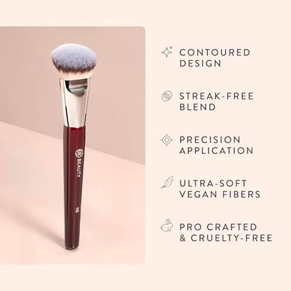 BK BEAUTY 115 Medium Contoured Foundation Brush – Precision Liquid Foundation Makeup Brush Avelisse