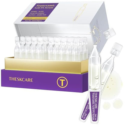 THESKCARE 5% Tranexamic Acid Serum Ampoule with Niacinamide, Kojic Acid & Alpha Arbutin - Skin Brightening & Dark Spot Corrector, 30 Ampoules Avelisse