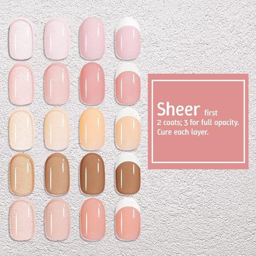 Love easy 2 Step Nail Polish Pens Set - 6 Nude Natural Color Builder Base + 1 Top Coat, Hema Free High Gloss Long Lasting Portable Gel Nail Polish Kit for Women (UV Needed) Avelisse